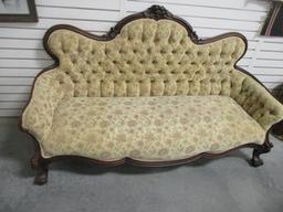 Antique Victorian Carved Rosewood Sofa