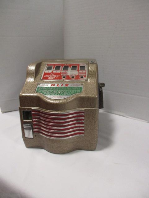 1940's Klix 1 Cent Slot Machine Trade Stimulator