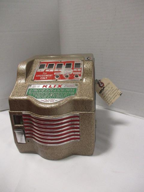 1940's Klix 1 Cent Slot Machine Trade Stimulator