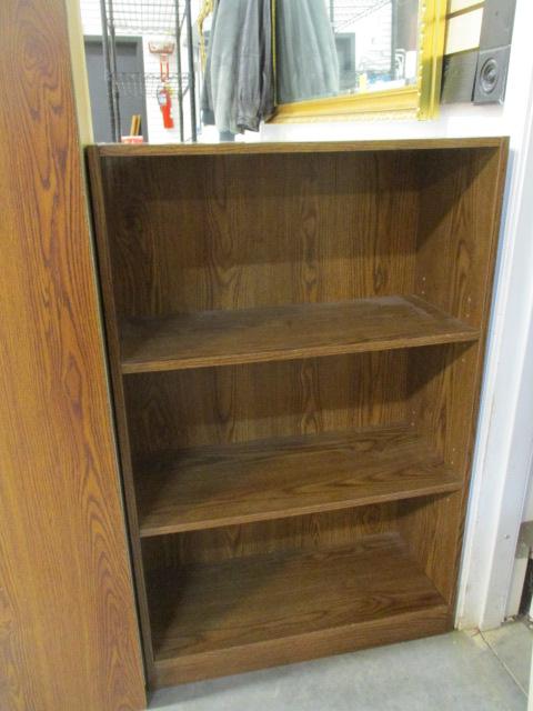 Two Wood Grain Melamine Shelf Units