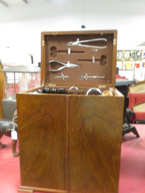 Rare Wooden Carpenter's Tool Cabinet with Tools
