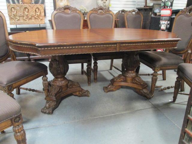 Ashley Furniture Ornately Carved Dining Table Set