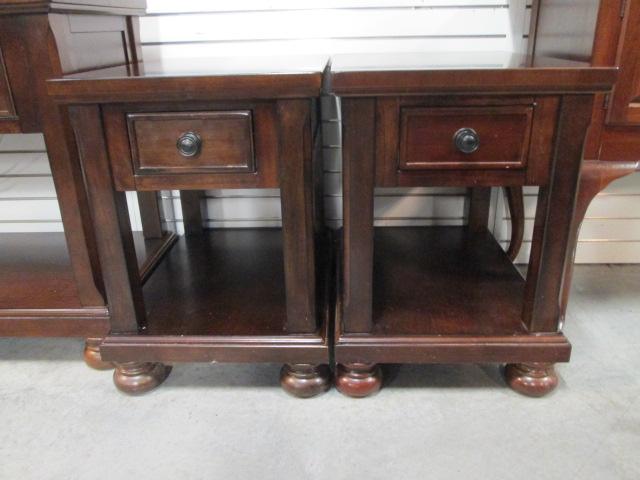 Pair of Ashley Signature Design Single Drawer End Tables