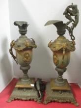 Pair of Ornate Metal Ewers