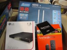 Aero Amplied Indoor HDTV Antenna, LG DVD Writer, Firestick