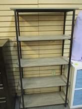 5 Shelf Metal & Wood Shelving Unit