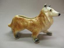 1950's Ceramic Collie Dog Planter 12 1/2"w X 8"h