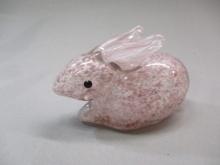 Lenox Glass Pink Bunny 5 1/"w X 3"h
