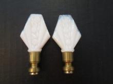 Two Aladdin Alacite Anglia Lamp Finials