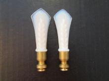 Two Aladdin Alacite Wheat Lamp Finials