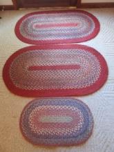 Three Oval Braided Rugs