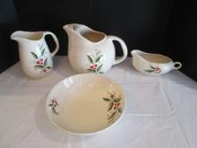 Midcentury Universal Cambridge "Woodvine" Oven Proof Ball Pitcher, Milk Pitcher,