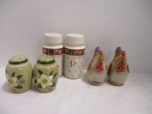 Three Sets of Salt/Pepper Shakers