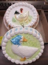 Folk Art Hen and Duck Design Ceramic Molds