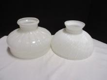 Two White Glass Light Shades