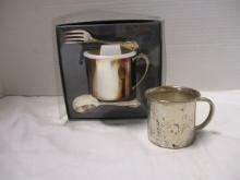 Towle Sterling (1.62 ozt) Baby Cup and Oneida Silverplate 3-Piece Primary Set