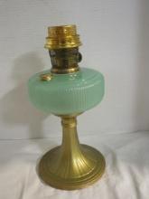Aladdin Moonstone Oil Lamp w/Brass Base