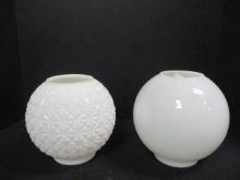 2 Milk Glass Ball Lamp Shades