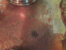 William Rogers Silverplated Coffee/Tea Service and Silver over Copper Serving Tray