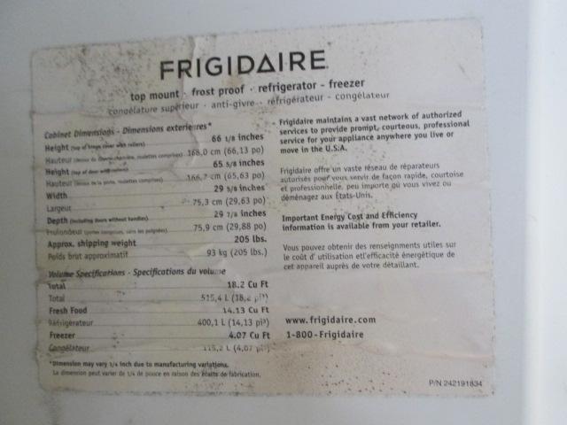 Frigidaire White Top Mount Refrigerator