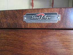 Steel Age Metal Wood Grain 5 Drawer File Cabinet