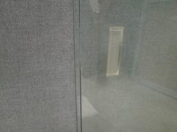 Wood Framed Message Center/Bulletin Board with Sliding Glass Doors