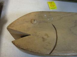 Rustic Folk Art Fish-Shaped Wood Box