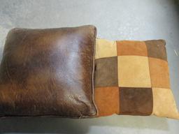 Suede Patchwork and Western Belt Buckle Throw Pillows