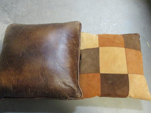 Suede Patchwork and Western Belt Buckle Throw Pillows