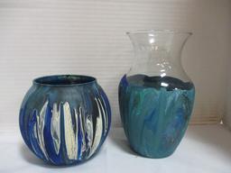 2 Hand Dipped Vases