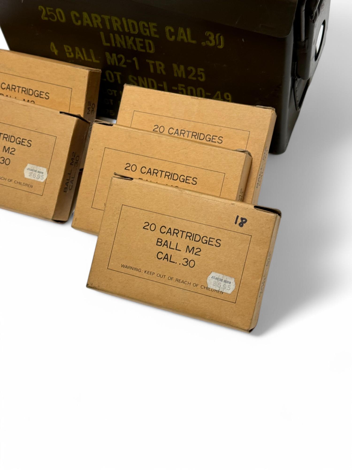 NIB 98rds. of .30-06 SPRG. 150gr. FMJ BALL M2 PMC Ammunition in Metal Can