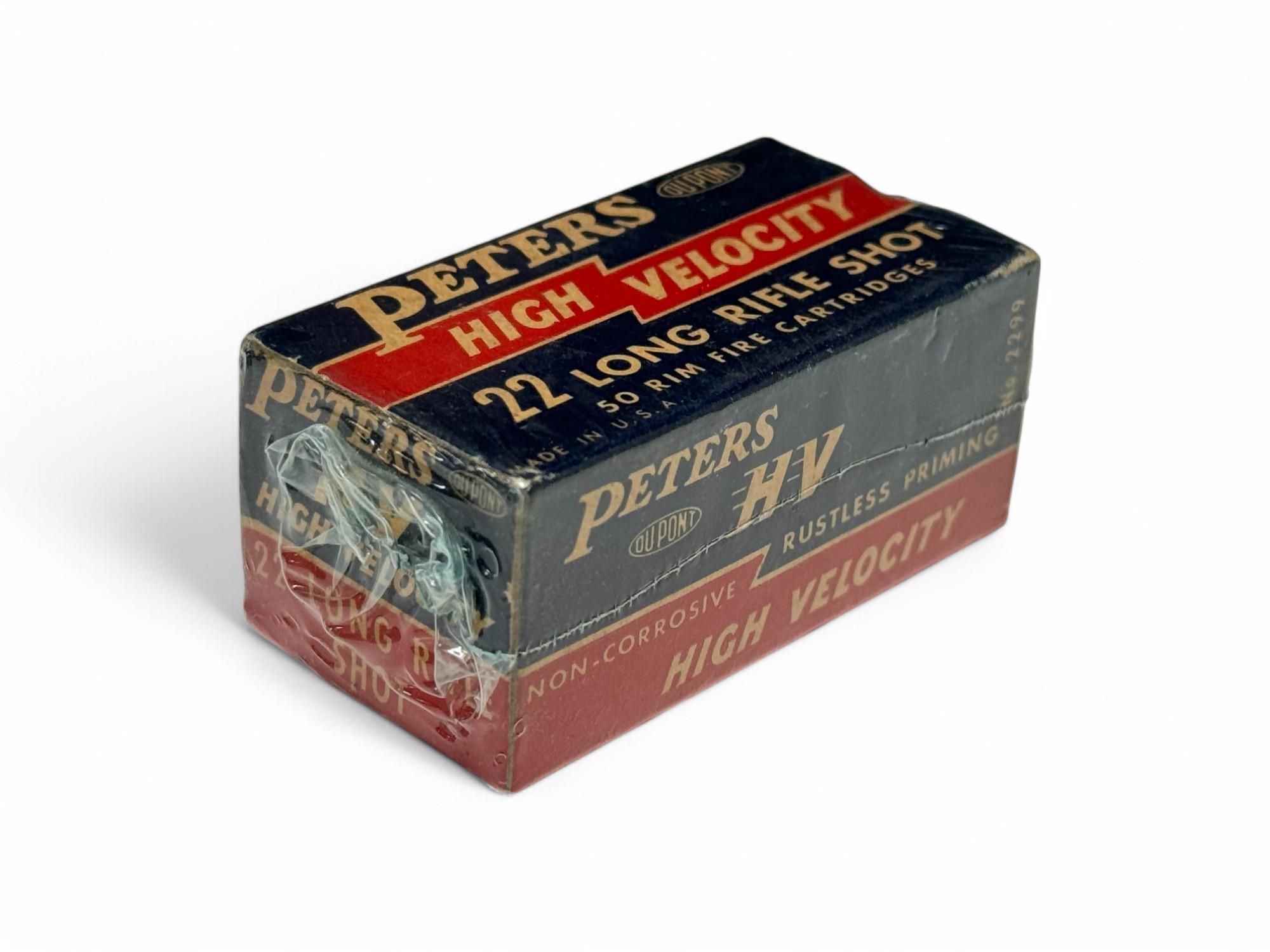 NOS Rare Vintage 50rds. of Peters DuPont High Velocity .22 LR Ammunition