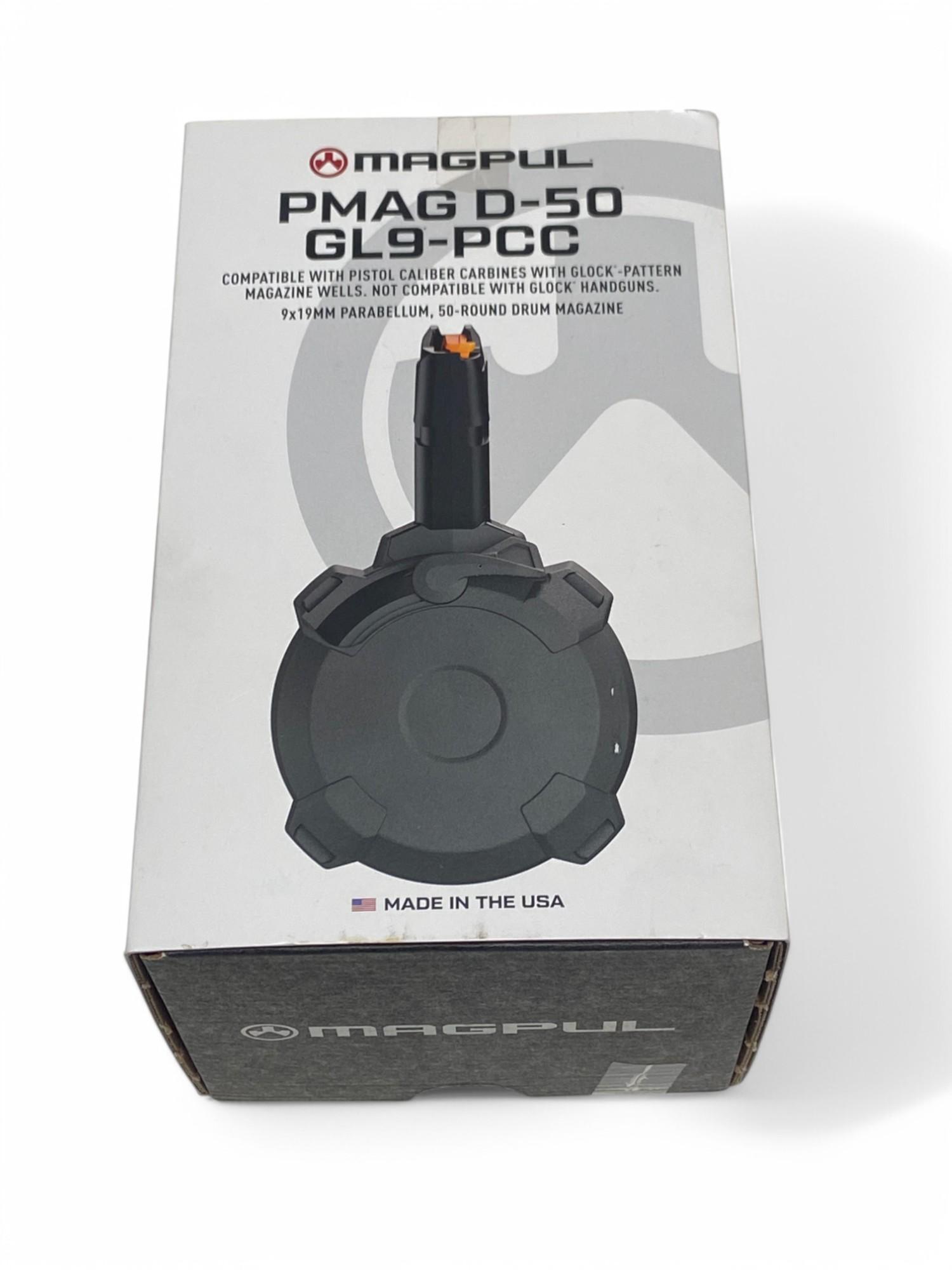 NIB Magpul Pmag D-50 GL9-PCC 9x19mm Parabellum 50rd. Drum Mag