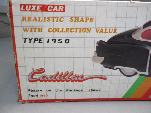 Vintage Tin Cadillac Luxe Car MF330 Friction Toy In Original Box