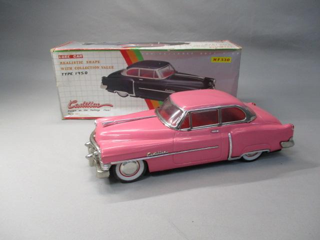 Vintage Tin Cadillac Luxe Car MF330 Friction Toy In Original Box