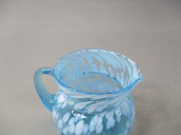 Light Blue Splatter White Creamer 3"