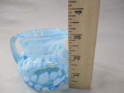Light Blue Splatter White Creamer 3"