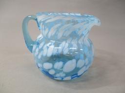 Light Blue Splatter White Creamer 3"