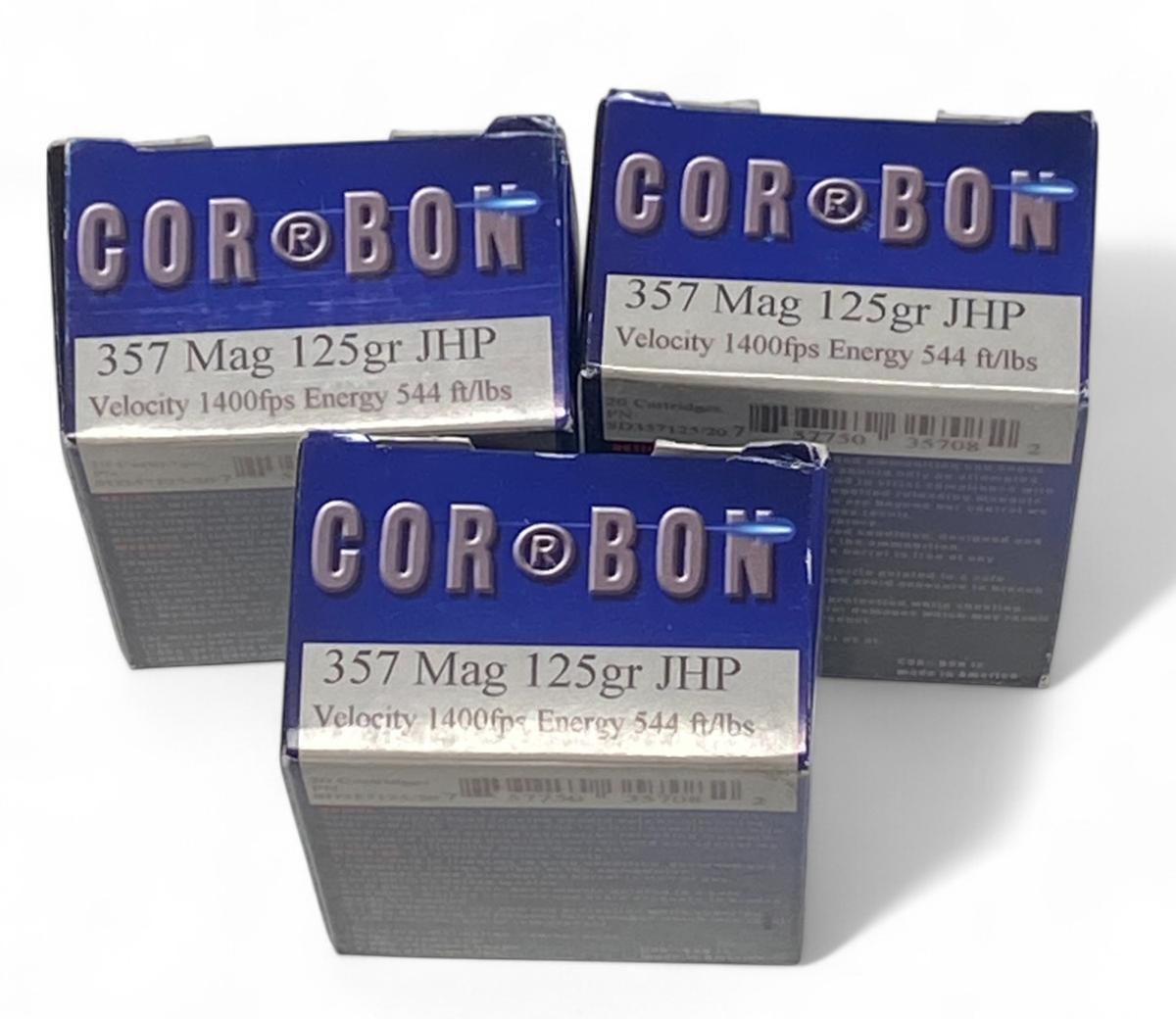 NIB 60rds. of .357 MAGNUM 125gr. JHP CORBON Personal Defense Ammunition