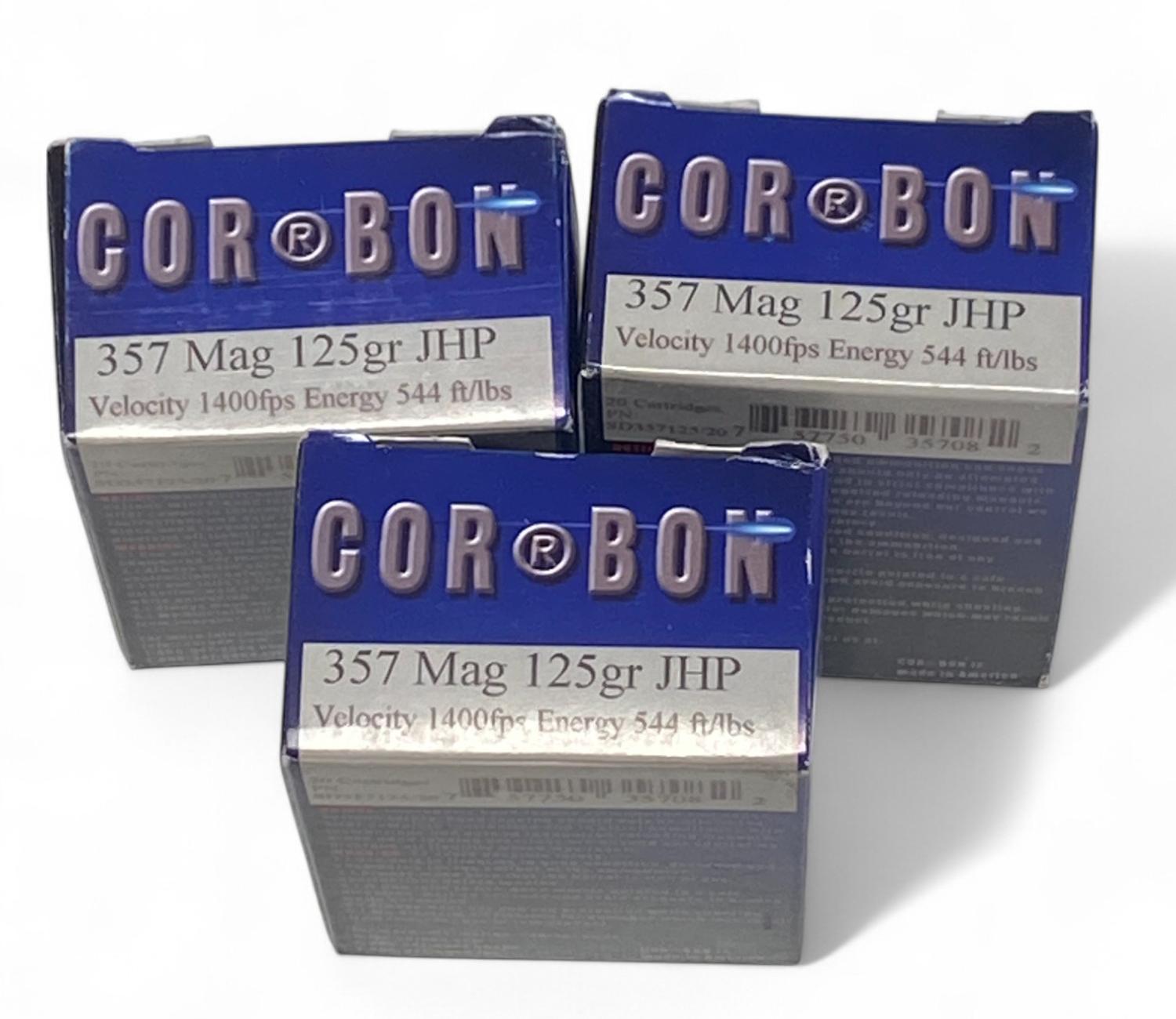 NIB 60rds. of .357 MAGNUM 125gr. JHP CORBON Personal Defense Ammunition
