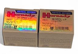 NIB 50rds. of .38 SPECIAL +P 110gr. FTX Hornady Critical Defense Ammunition 