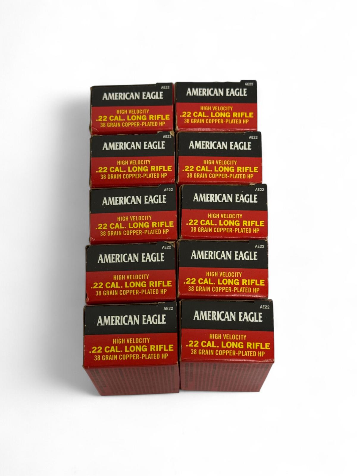 NIB 500rds. of .22 LR 38gr. Copper-Plated HP Federal American Eagle Ammunition