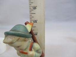 3 Goebel Hummel Figurines "Little Fiddler"  6" - "Happy Traveler"  5" - "Sensitive Hunter " 5"  Has