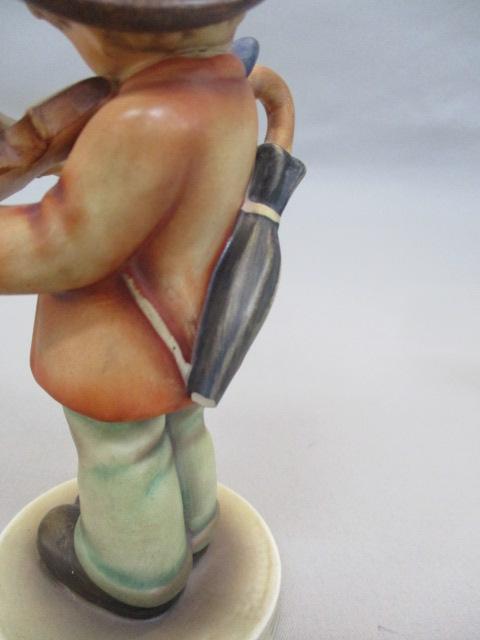 3 Goebel Hummel Figurines "Little Fiddler"  6" - "Happy Traveler"  5" - "Sensitive Hunter " 5"  Has