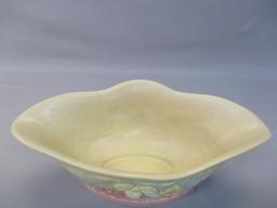 1940's Hull Art Pottery Console Bowl "Wildflower" Matte Finish W-21-12