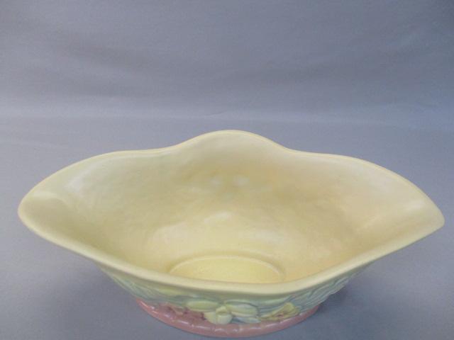 1940's Hull Art Pottery Console Bowl "Wildflower" Matte Finish W-21-12