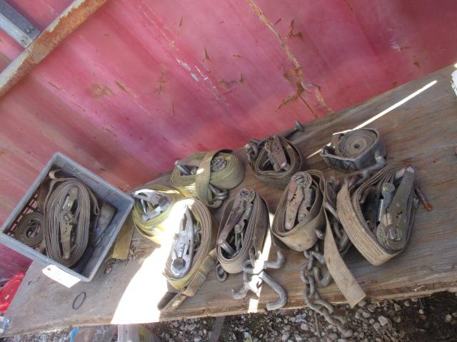 Lot of Heavy Duty Straps and Ratchets