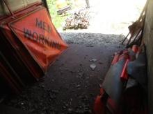Large Lot of Construction Vinyl Road Signs and Pallet of Stands