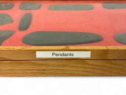 9pc. Curated Ancient Native American Slate Pendants / Gorgets Cased Display
