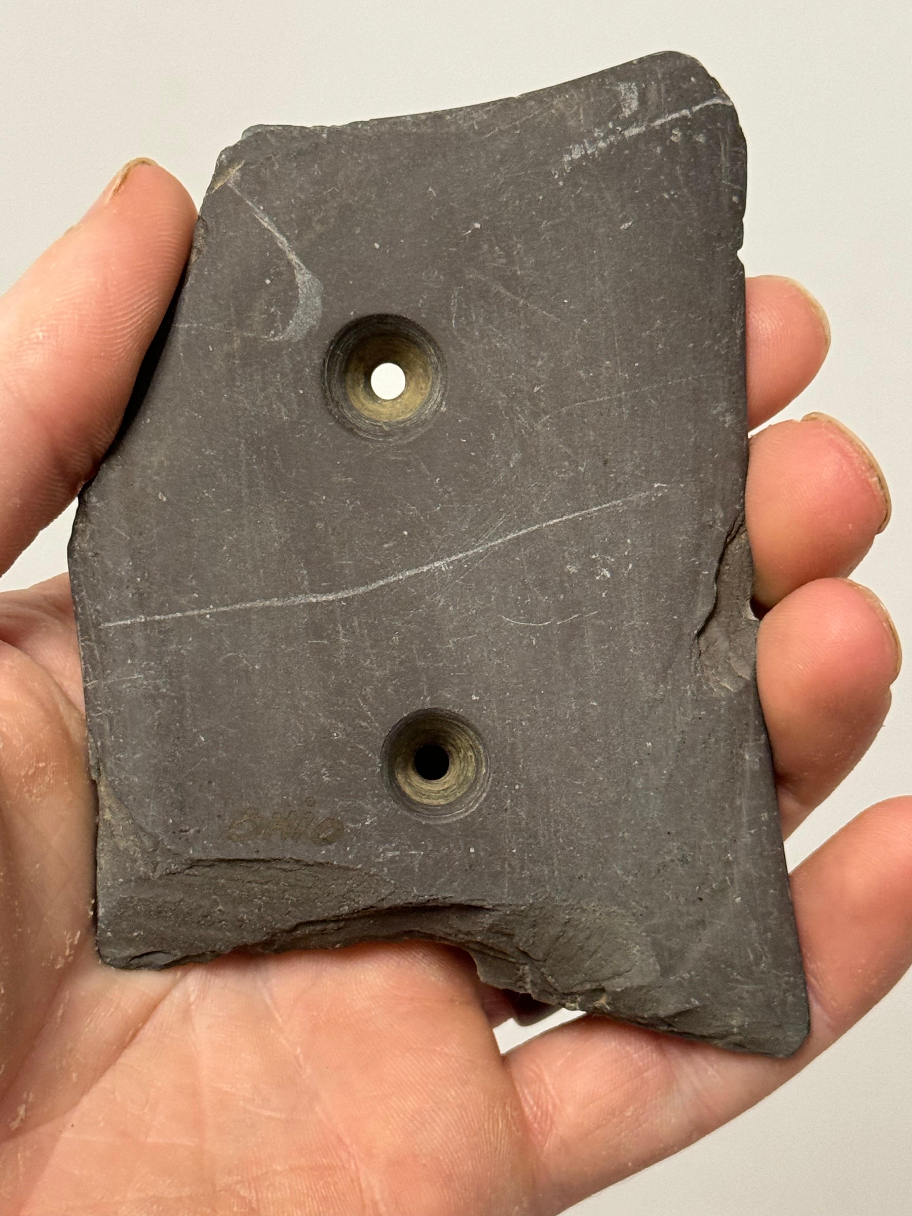 9pc. Curated Ancient Native American Slate Pendants / Gorgets Cased Display
